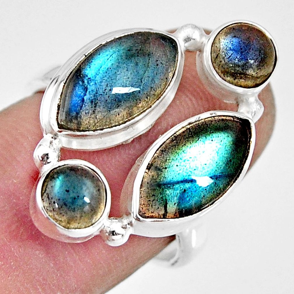 12.07cts natural blue labradorite 925 sterling silver ring jewelry size 7 r13662