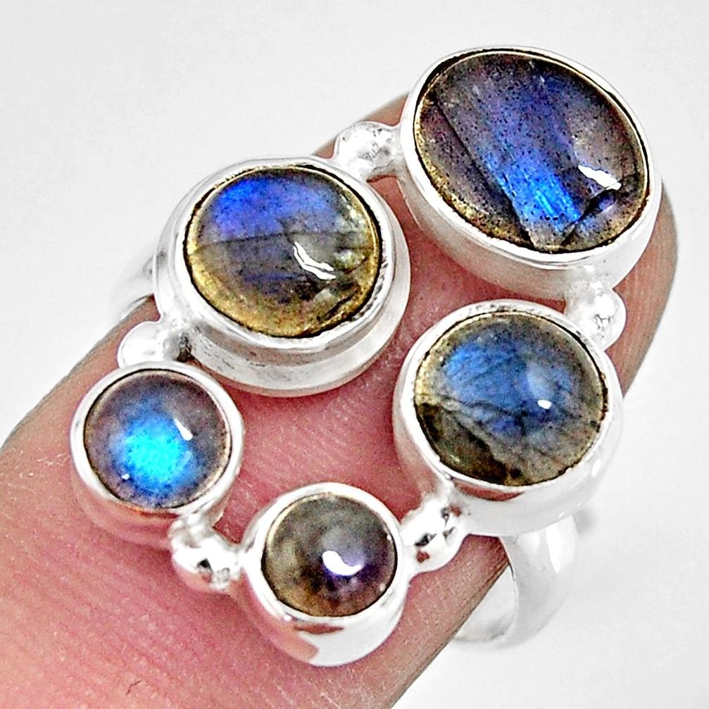 7.78cts natural blue labradorite 925 sterling silver ring jewelry size 8 r13666