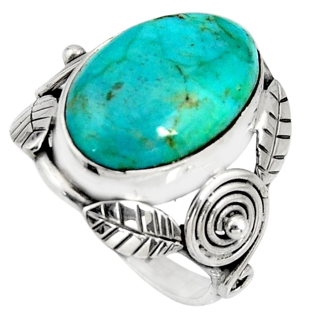 9.42cts blue arizona mohave turquoise 925 silver solitaire ring size 6.5 r13807