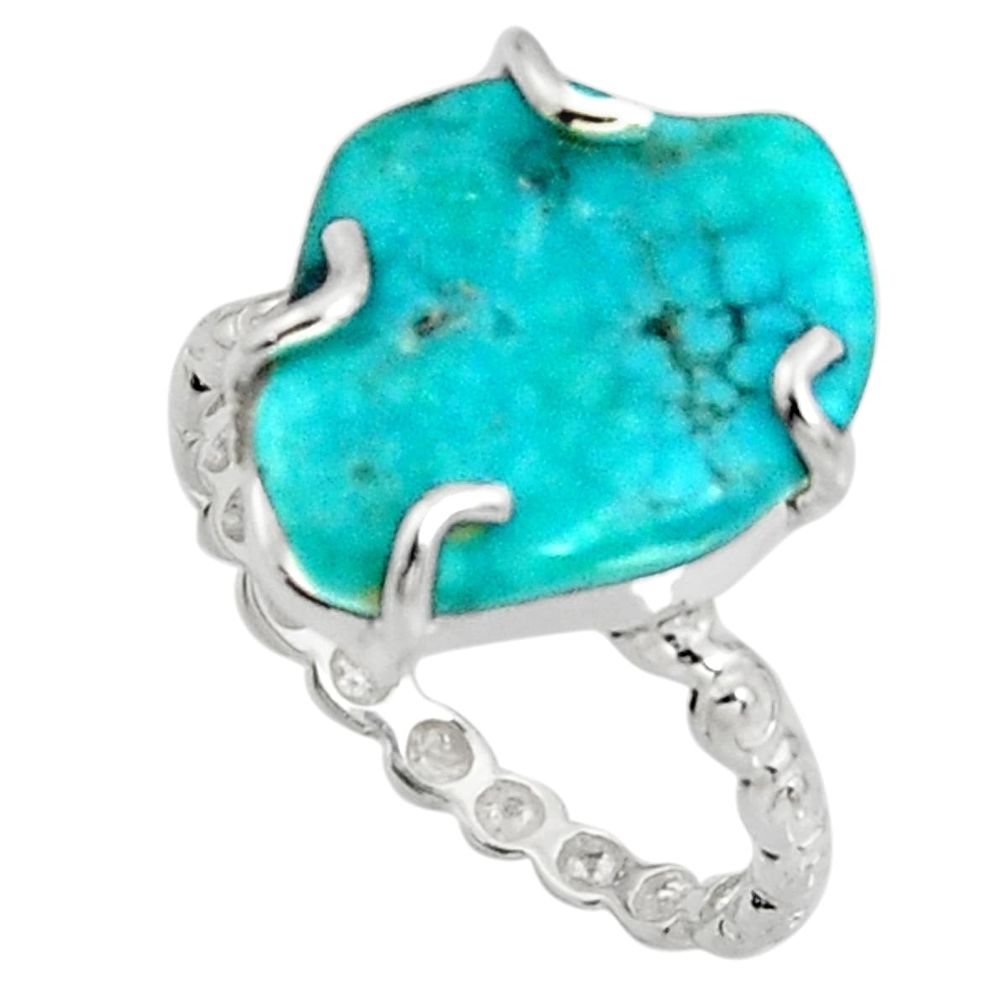 6.26cts blue sleeping beauty turquoise 925 sterling silver ring size 6 r14262