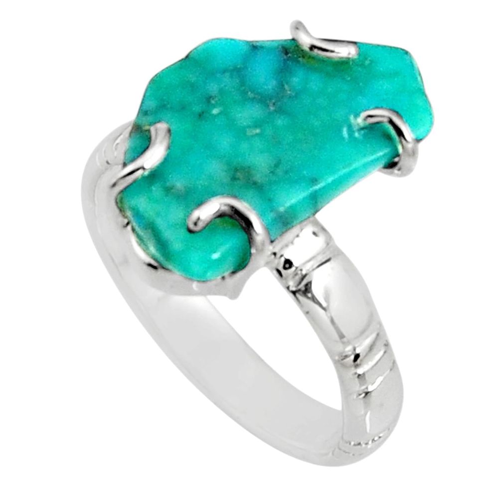 6.72cts blue sleeping beauty turquoise 925 sterling silver ring size 7 r14270
