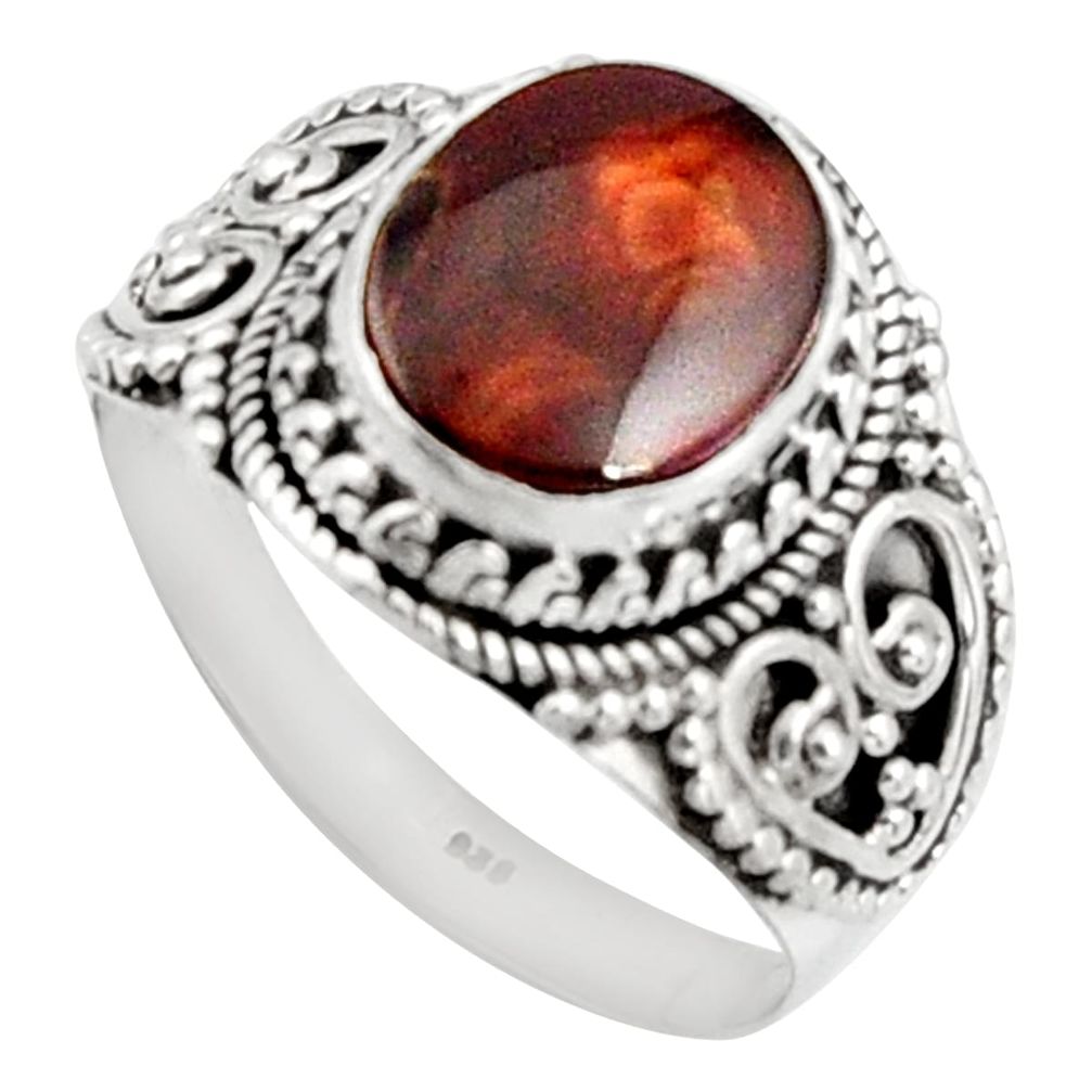 5.01cts natural mexican fire opal 925 silver solitaire ring size 11 r14477