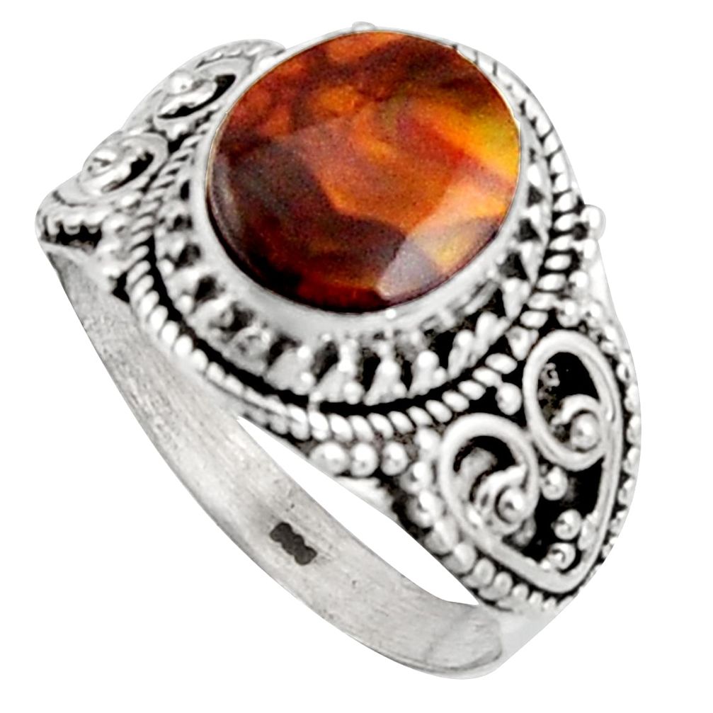 5.01cts natural mexican fire opal 925 silver solitaire ring size 11 r14479