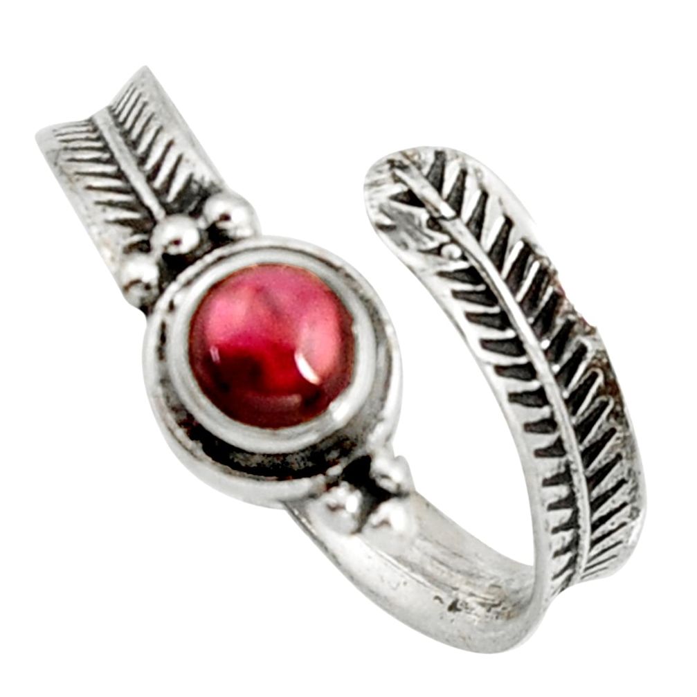 1.11cts natural red garnet 925 sterling silver adjustable ring size 9 r14574