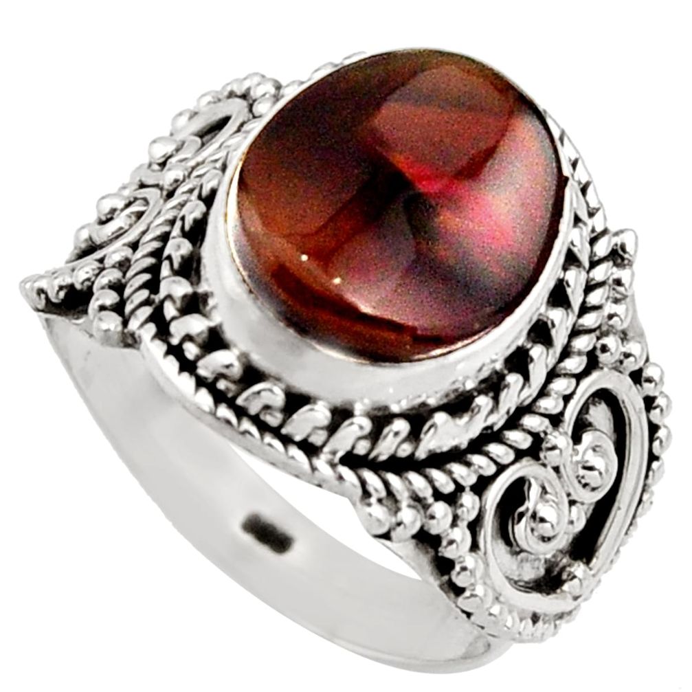 925 silver 5.27cts natural mexican fire agate solitaire ring size 6.5 r15412