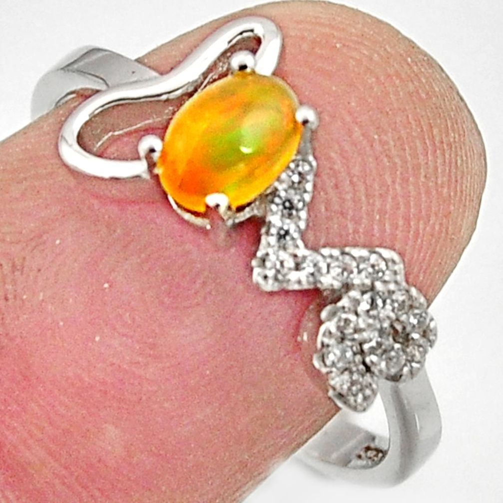 925 silver 1.49cts natural multi color ethiopian opal topaz ring size 8.5 r15523