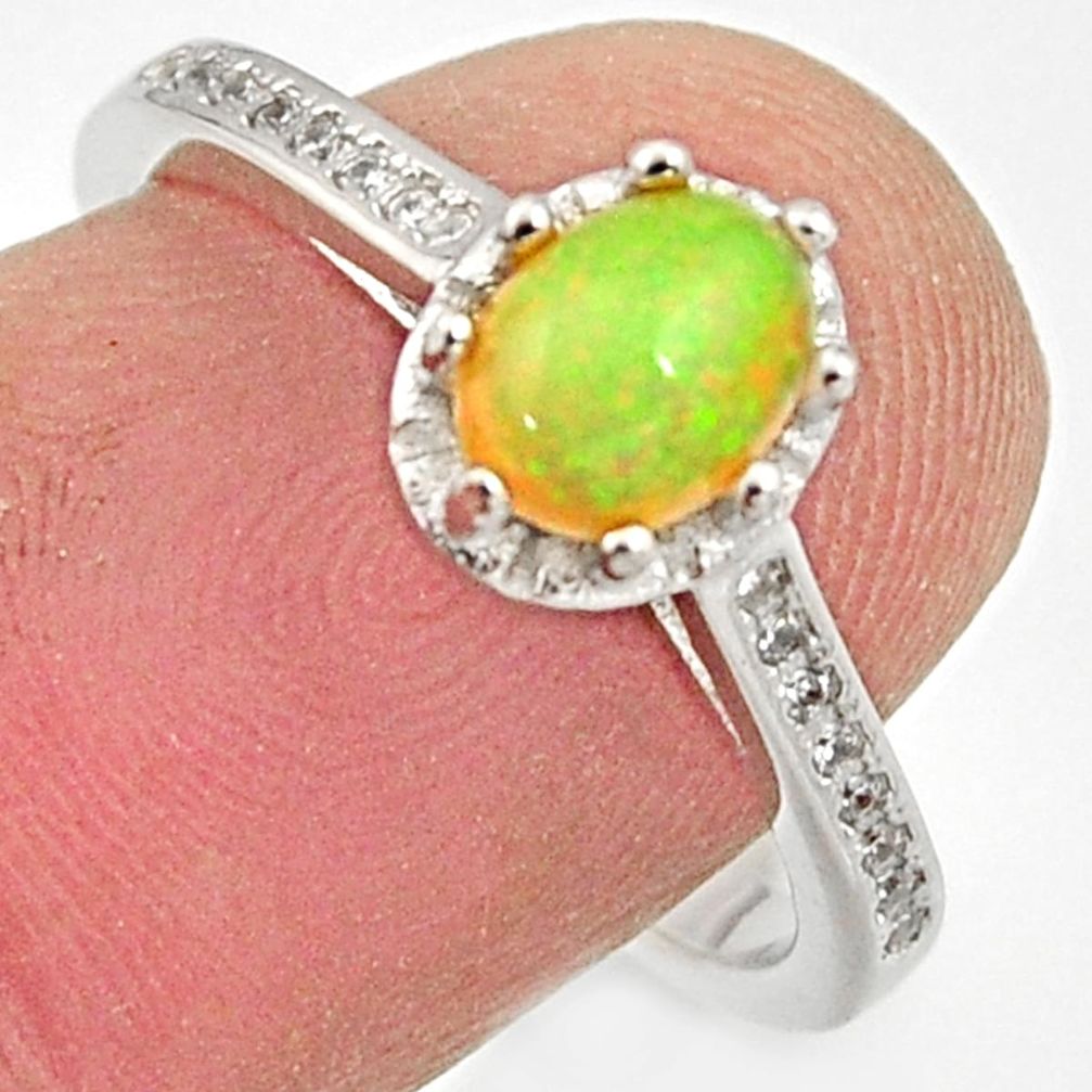 2.72cts natural ethiopian opal 925 silver ring size 7.5 r15541