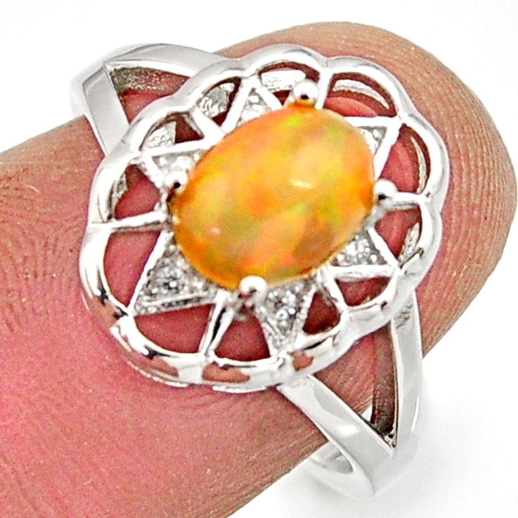 2.58cts natural ethiopian opal 925 silver ring size 7 r15550