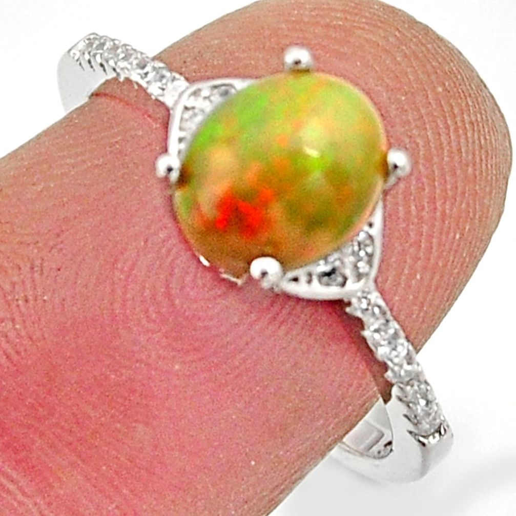 2.78cts natural ethiopian opal 925 silver ring size 7 r15553