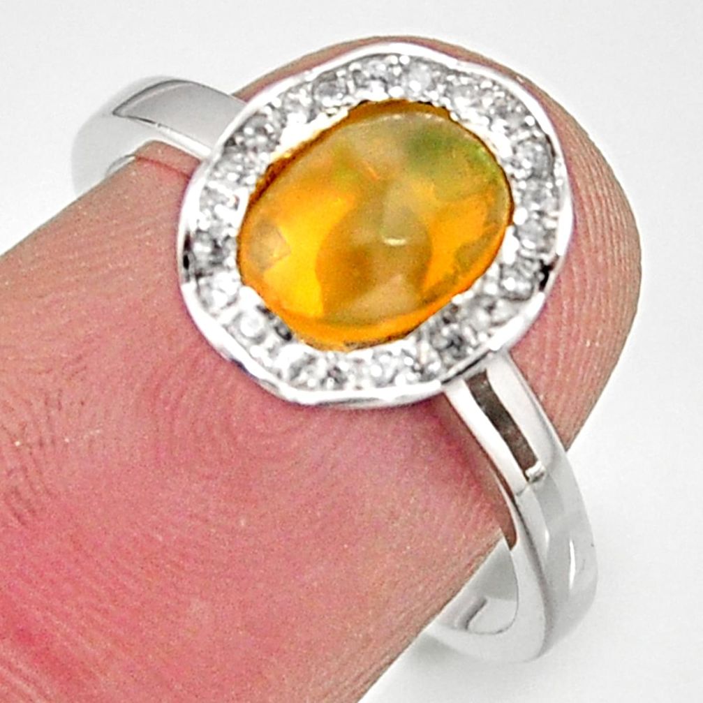 2.72cts natural multicolor ethiopian opal 925 silver ring size 7 r15556