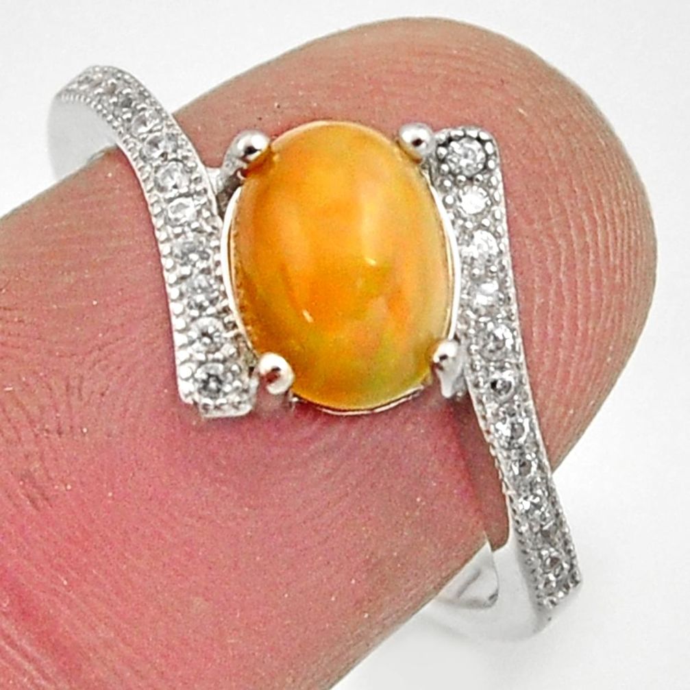 2.87cts natural multicolor ethiopian opal 925 silver ring size 7 r15578