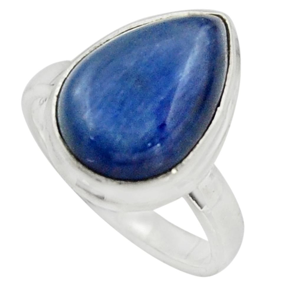 6.01cts natural blue kyanite 925 sterling silver solitaire ring size 6 r15703