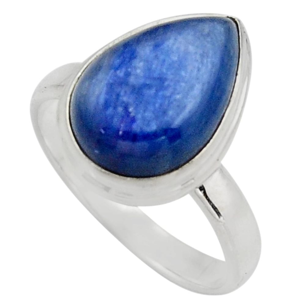 925 sterling silver 6.04cts natural blue kyanite solitaire ring size 8 r15715
