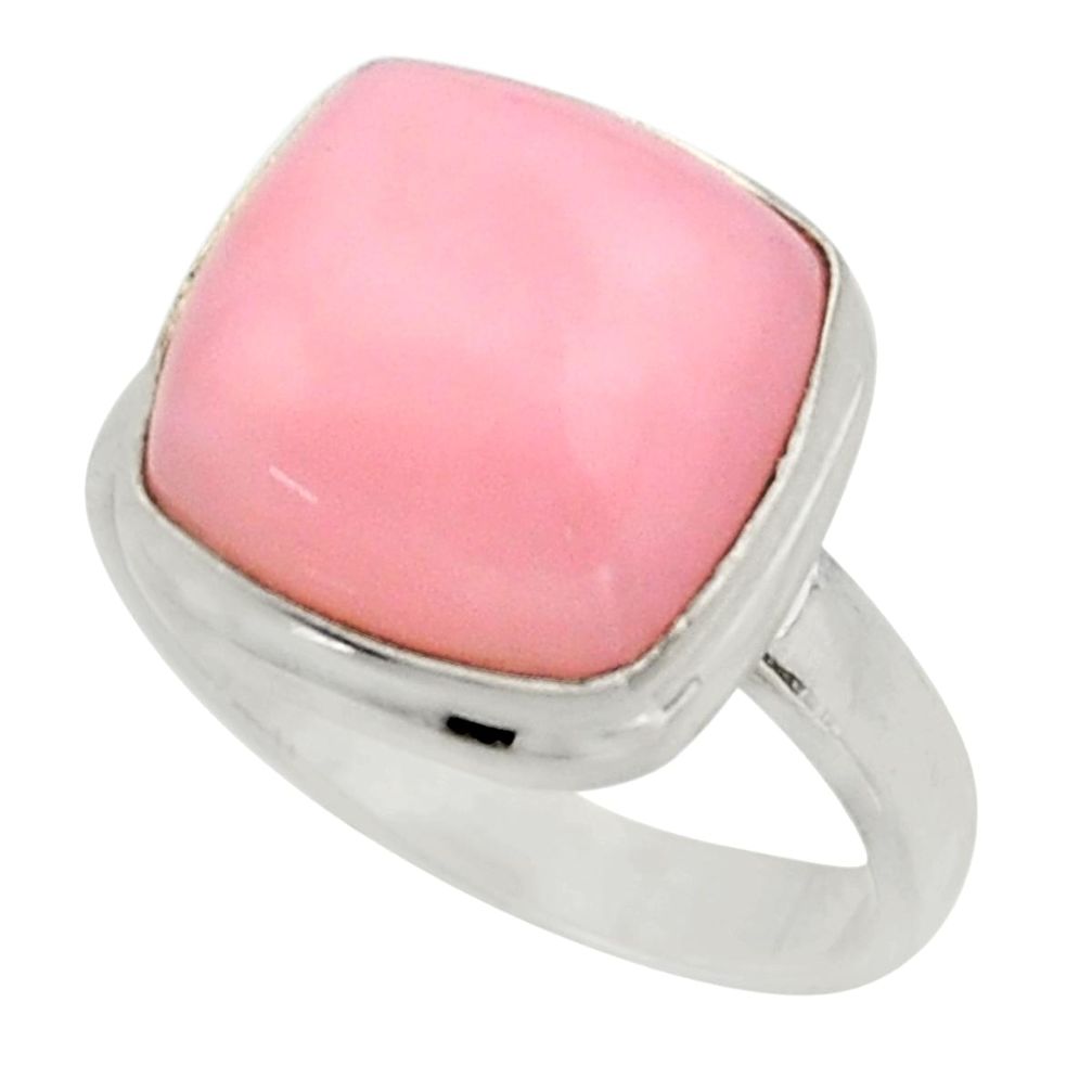 6.33cts natural pink opal 925 sterling silver solitaire ring size 7 r15722