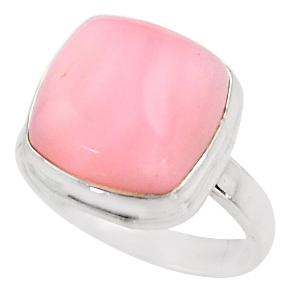 6.08cts natural pink opal 925 sterling silver solitaire ring size 6 r15727