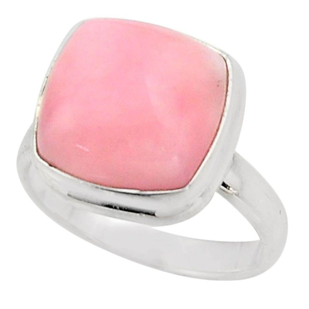 6.36cts natural pink opal 925 sterling silver solitaire ring size 7 r15733