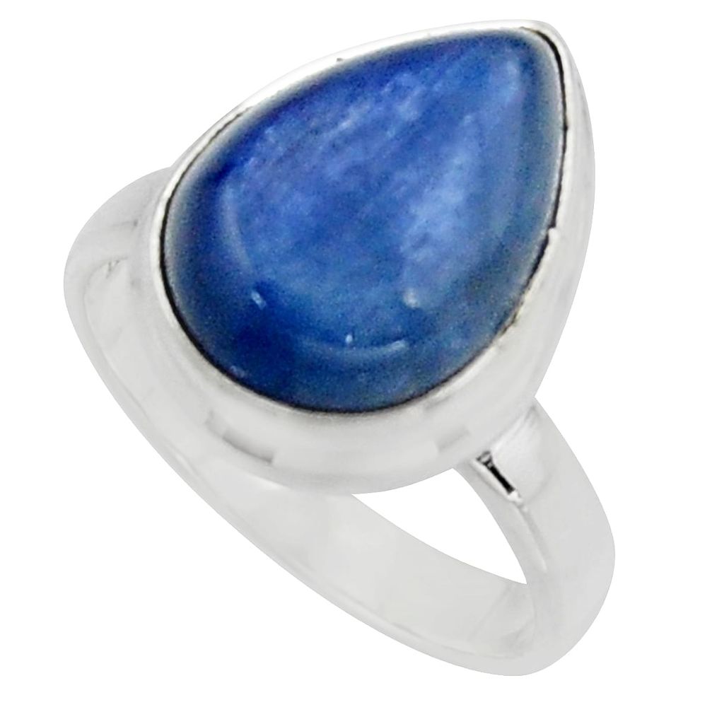 925 sterling silver 6.02cts natural blue kyanite solitaire ring size 6 r15739
