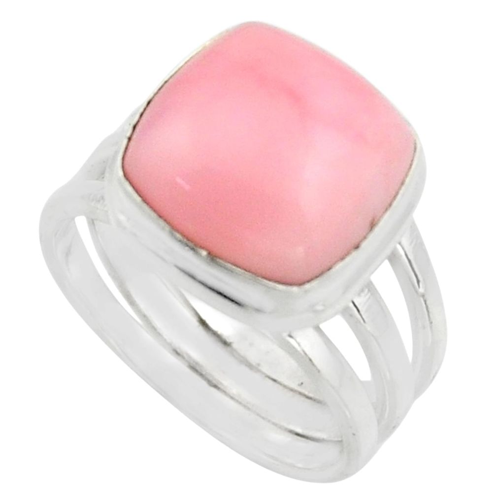 6.54cts natural pink opal 925 sterling silver solitaire ring size 7 r15750