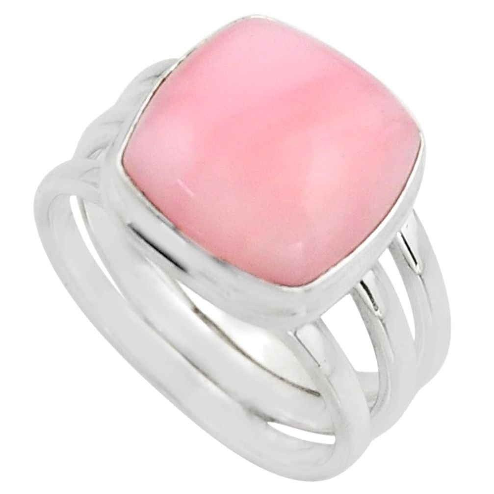 6.76cts natural pink opal 925 sterling silver solitaire ring size 8 r15754