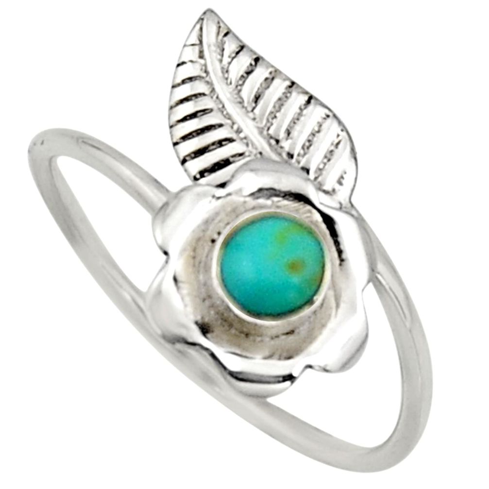 0.51cts arizona mohave turquoise silver solitaire adjustable ring size 9 r16132