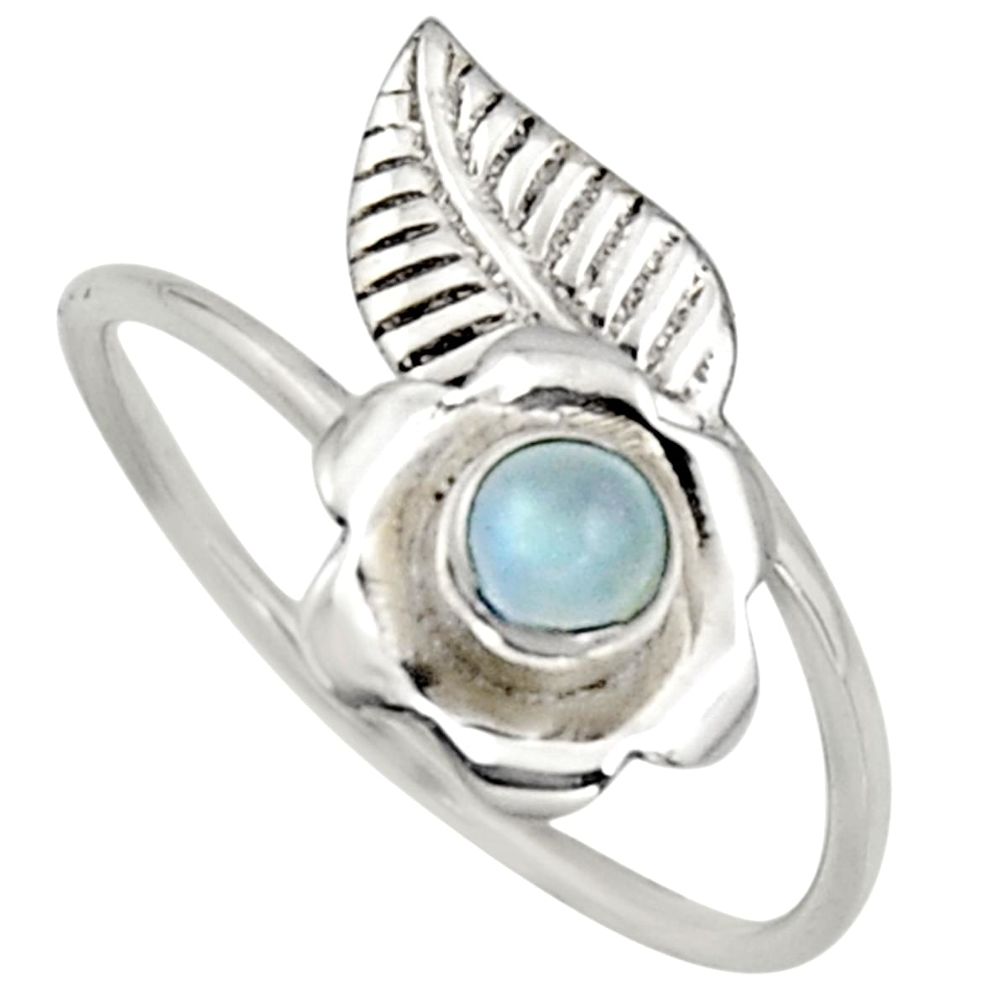 Natural rainbow moonstone silver solitaire adjustable ring size 10 r16139