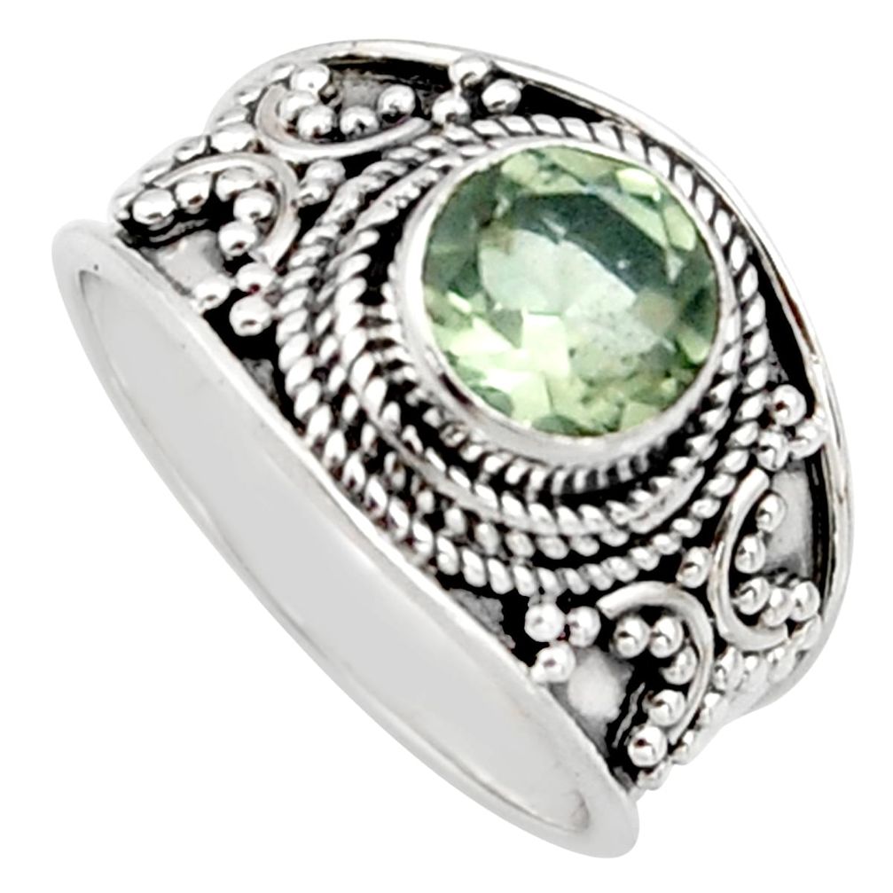 2.46cts natural green amethyst 925 sterling silver solitaire ring size 7 r16202