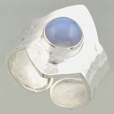 3.28cts natural lace agate 925 silver solitaire adjustable ring size 8.5 r16362