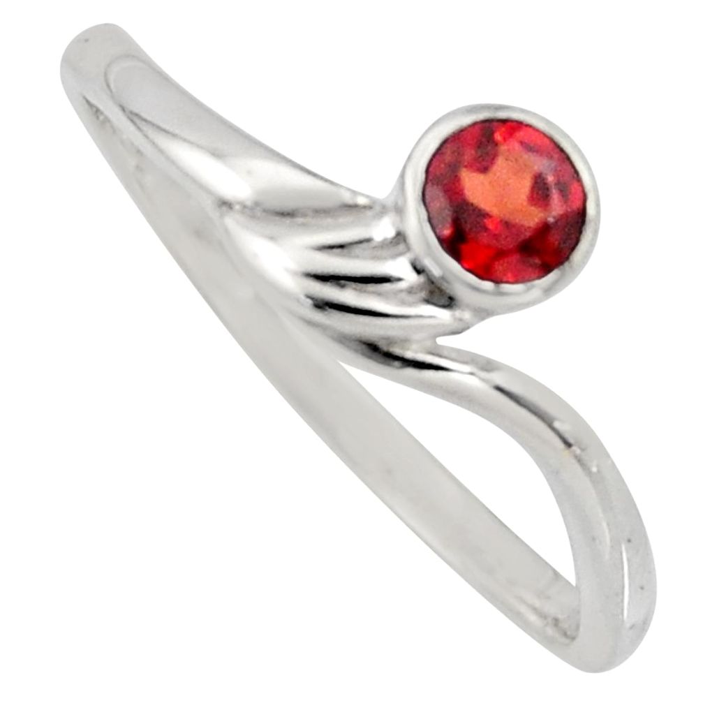 0.40cts natural red garnet 925 sterling silver solitaire ring size 6 r6630