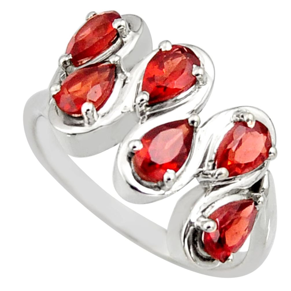 3.13cts natural red garnet 925 sterling silver ring jewelry size 7.5 r6692