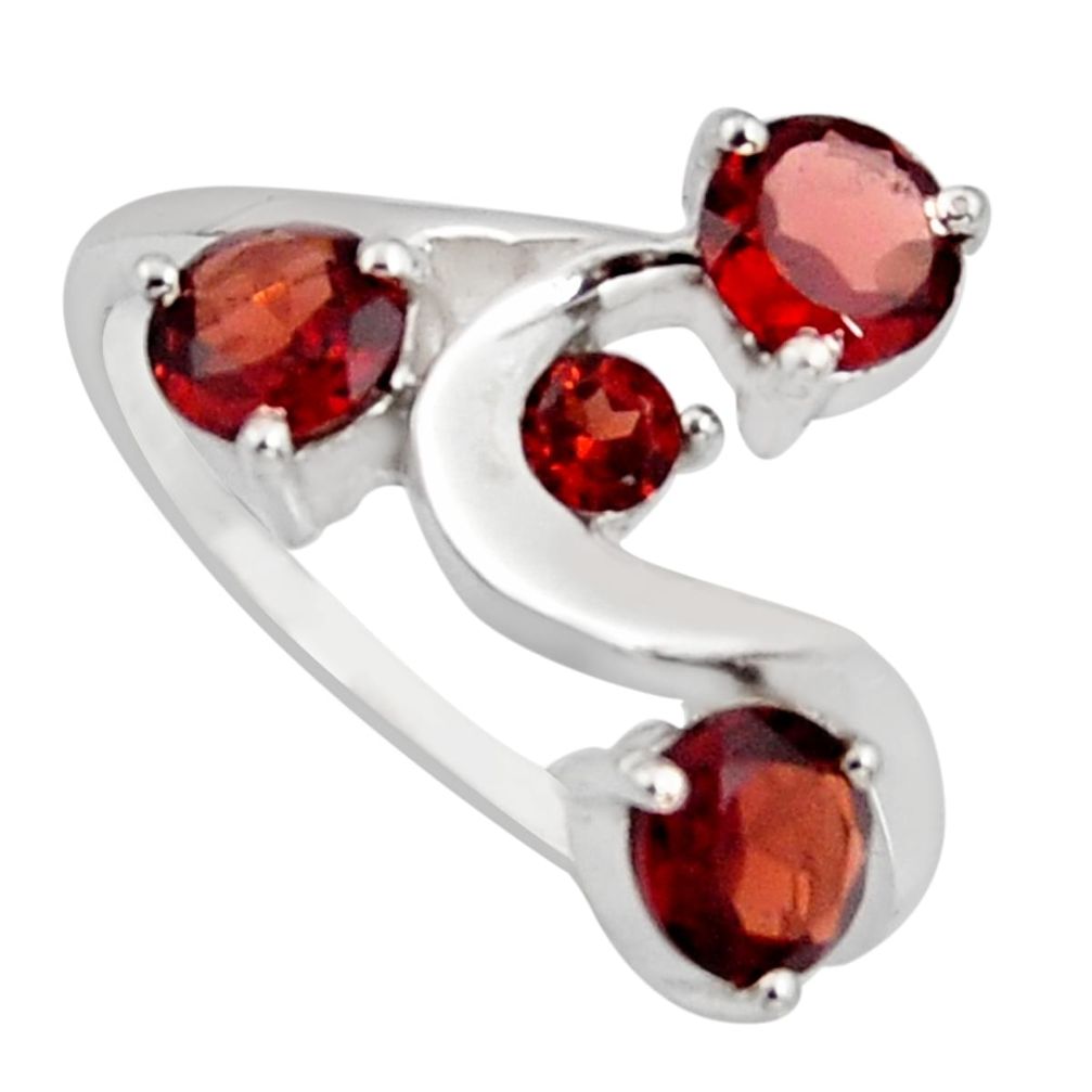 3.32cts natural red garnet 925 sterling silver ring jewelry size 7.5 r6753