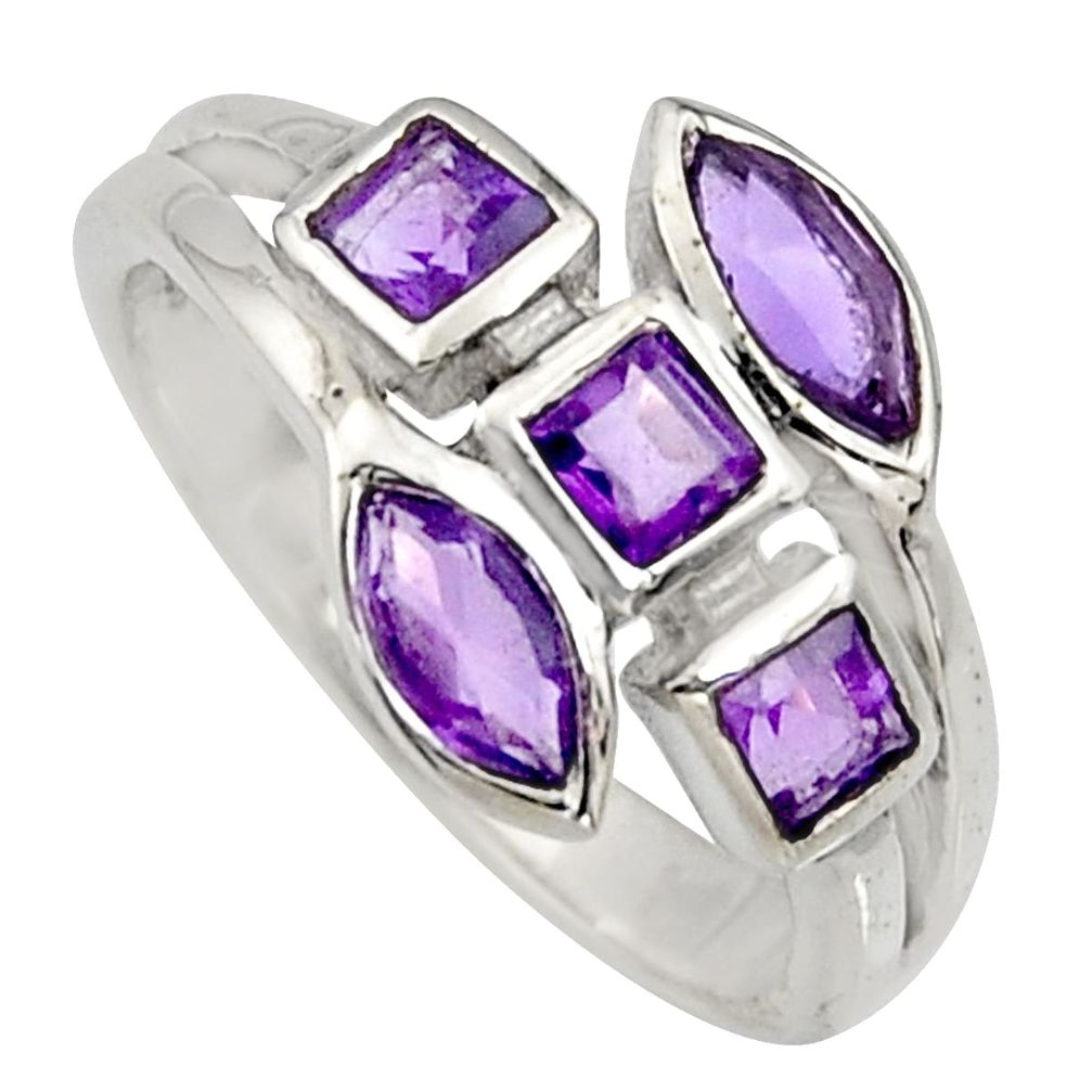 2.61cts natural purple amethyst 925 sterling silver ring jewelry size 6.5 r6782