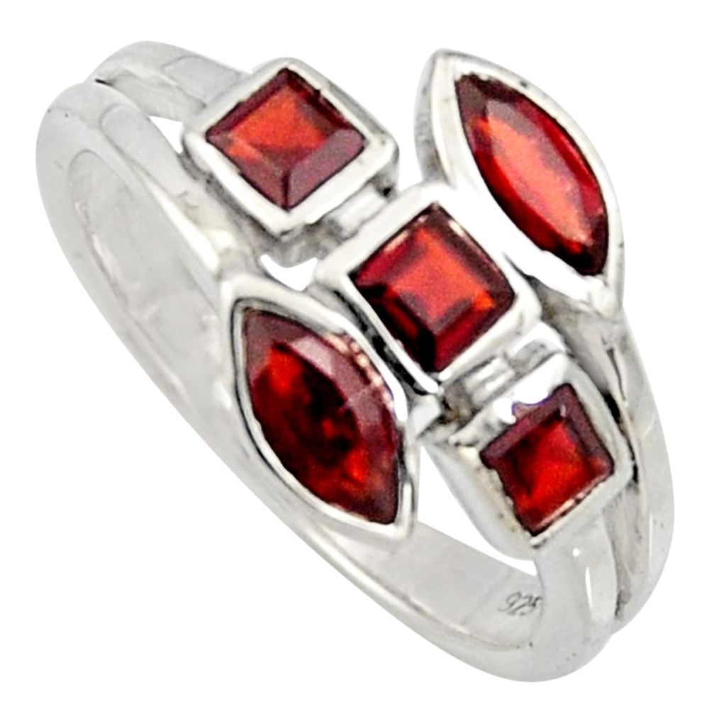 2.95cts natural red garnet 925 sterling silver ring jewelry size 8.5 r6788