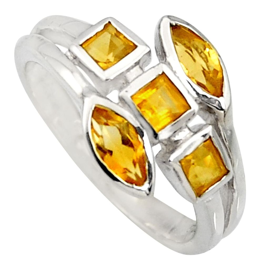 2.59cts natural yellow citrine 925 sterling silver ring jewelry size 5.5 r6797