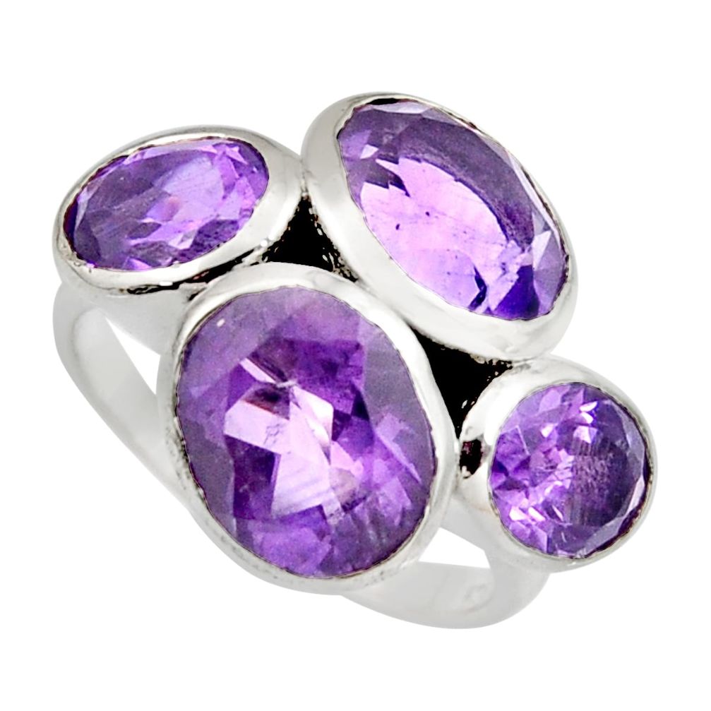 12.04cts natural purple amethyst 925 sterling silver ring jewelry size 7 r6882