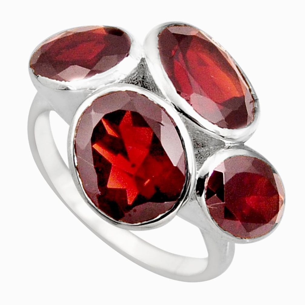 925 sterling silver 11.62cts natural red garnet ring jewelry size 7 r6893