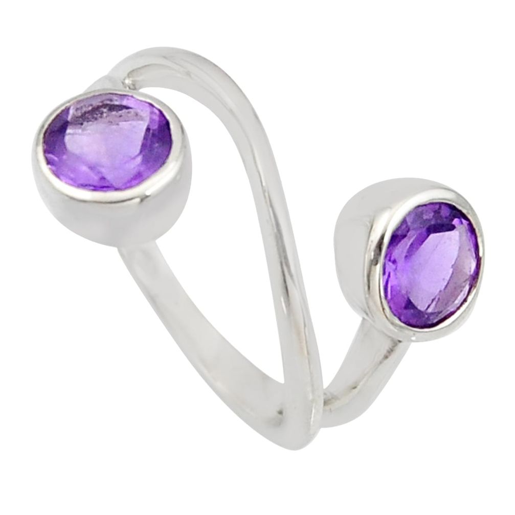 2.42cts natural purple amethyst 925 sterling silver ring jewelry size 5.5 r6921