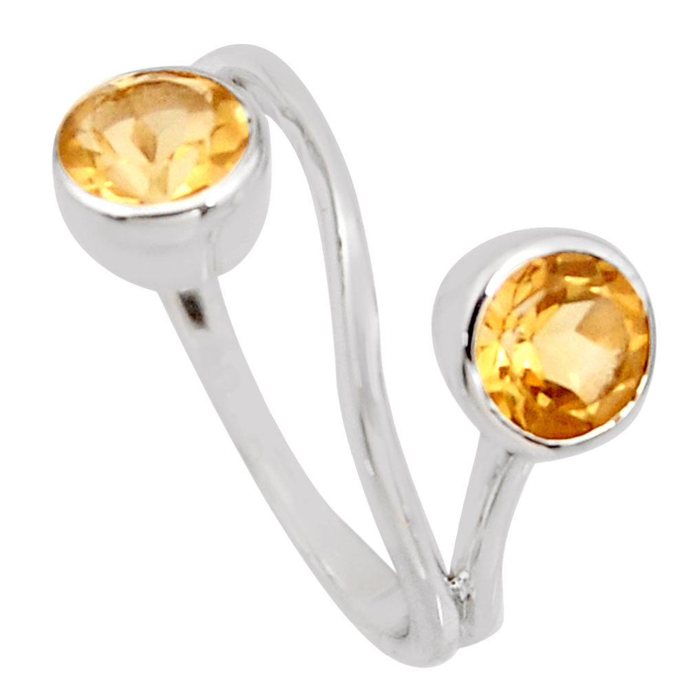 2.58cts natural yellow citrine 925 sterling silver ring jewelry size 8.5 r6935