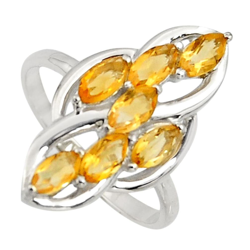 2.78cts natural yellow citrine 925 sterling silver ring jewelry size 7.5 r7428