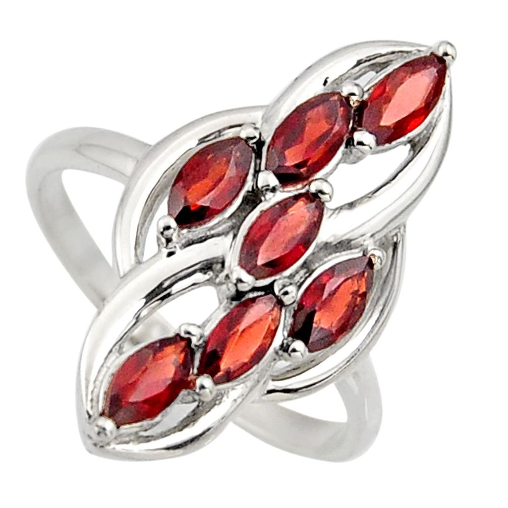 925 sterling silver 2.78cts natural red garnet ring jewelry size 7.5 r7435