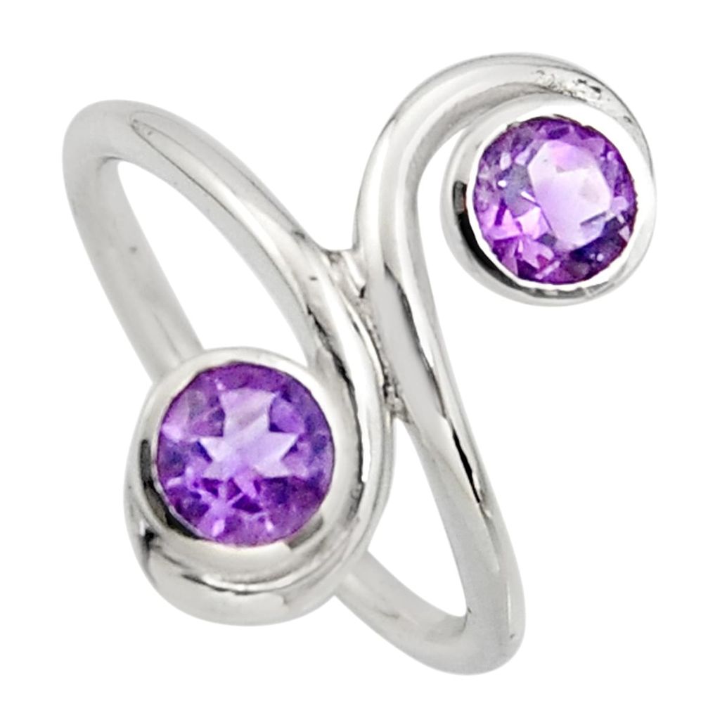 2.09cts natural purple amethyst 925 sterling silver ring jewelry size 6.5 r7441