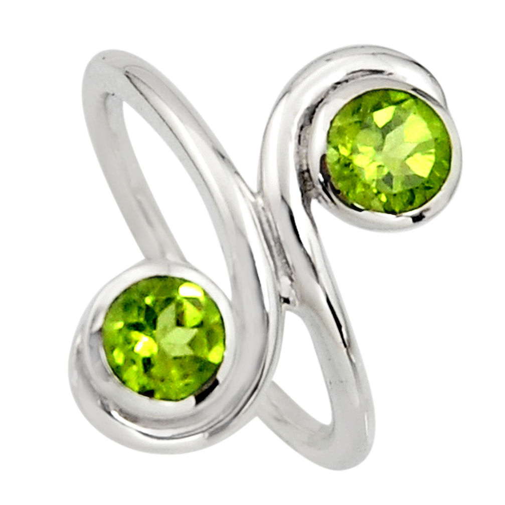 2.09cts natural peridot 925 sterling silver ring jewelry size 6.5 r7447