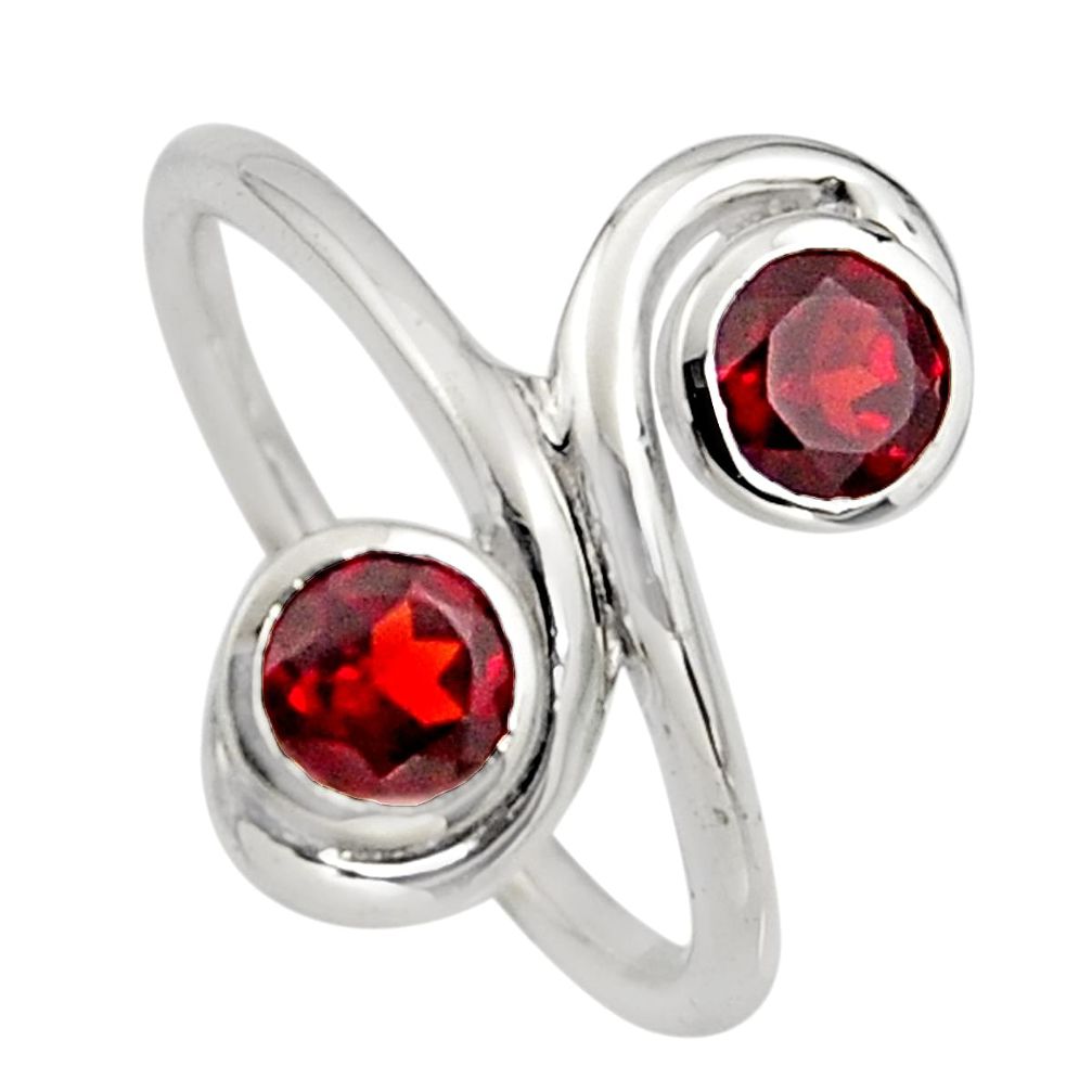 2.07cts natural red garnet 925 sterling silver ring jewelry size 7.5 r7454