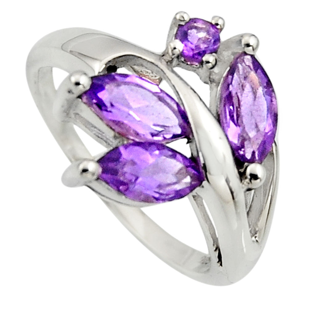 5.95cts natural purple amethyst 925 sterling silver ring jewelry size 8 r7521