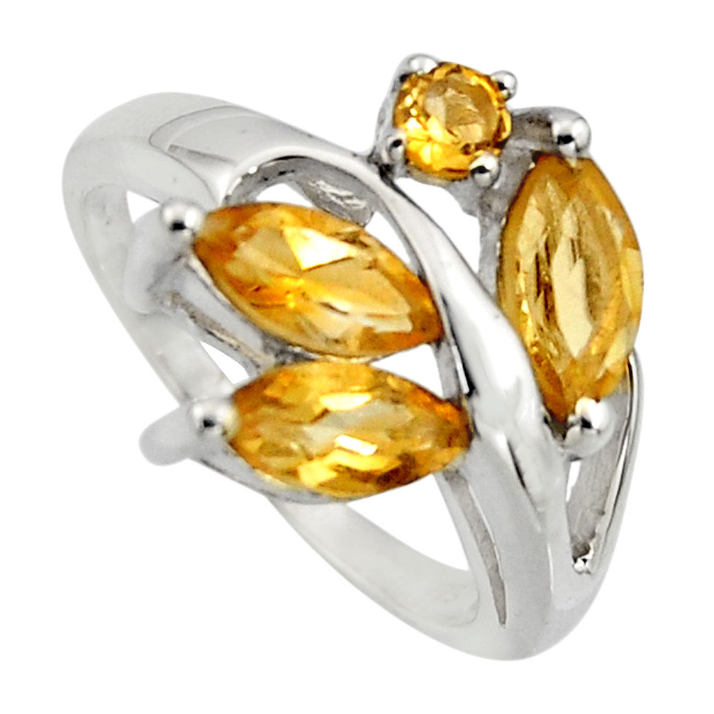 5.64cts natural yellow citrine 925 sterling silver ring jewelry size 6.5 r7530