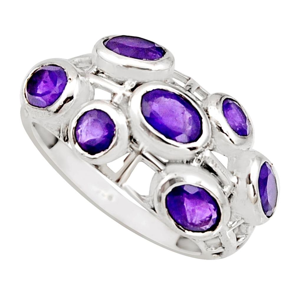 5.75cts natural purple amethyst 925 sterling silver ring jewelry size 8 r7543