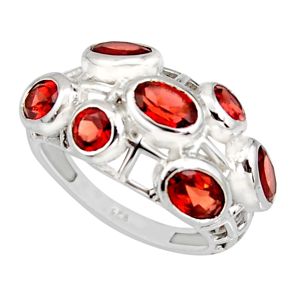 925 sterling silver 6.18cts natural red garnet ring jewelry size 8 r7555