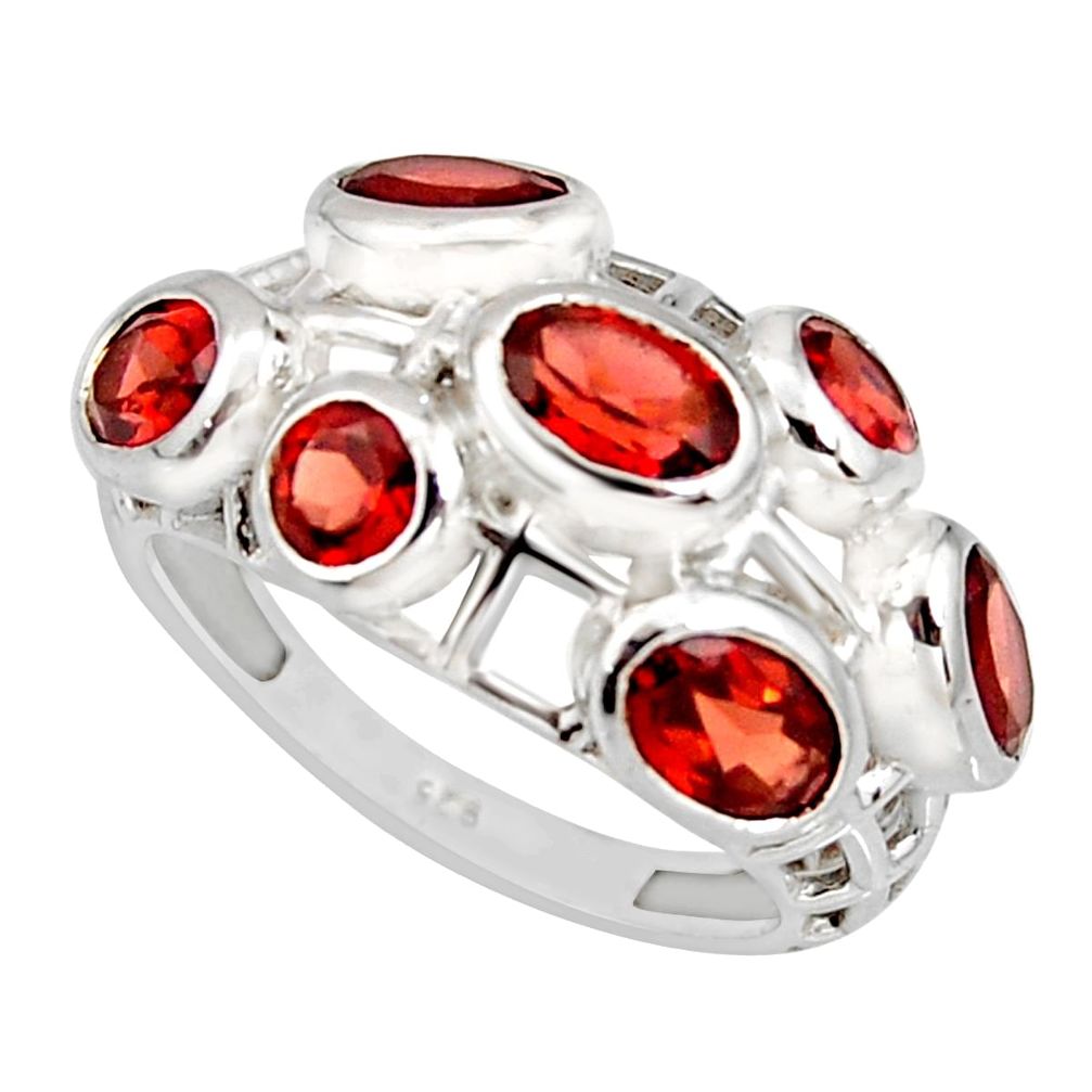 5.97cts natural red garnet 925 sterling silver ring jewelry size 8 r7556