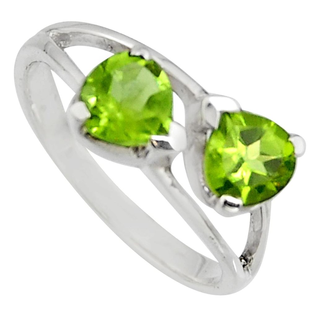 1.88cts natural green peridot 925 sterling silver ring jewelry size 6.5 r7561