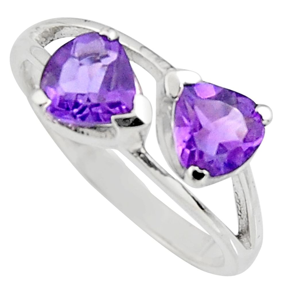 925 sterling silver 1.88cts natural purple amethyst ring jewelry size 6 r7564