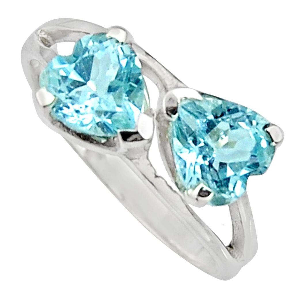 1.85cts natural blue topaz 925 sterling silver ring jewelry size 5.5 r7566